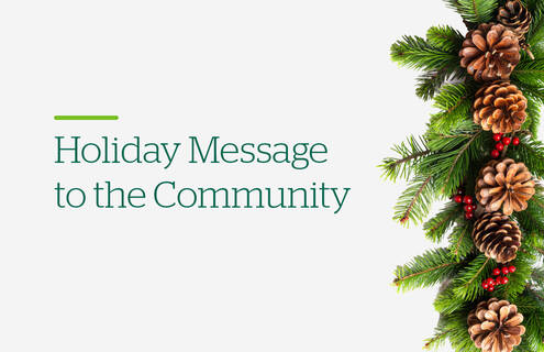 holiday message to the community