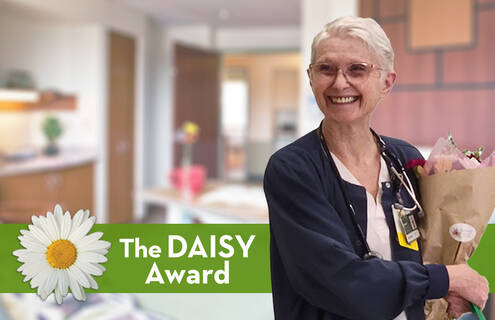 Nurse Barbara “Barb” Powers receives the Daisy Award